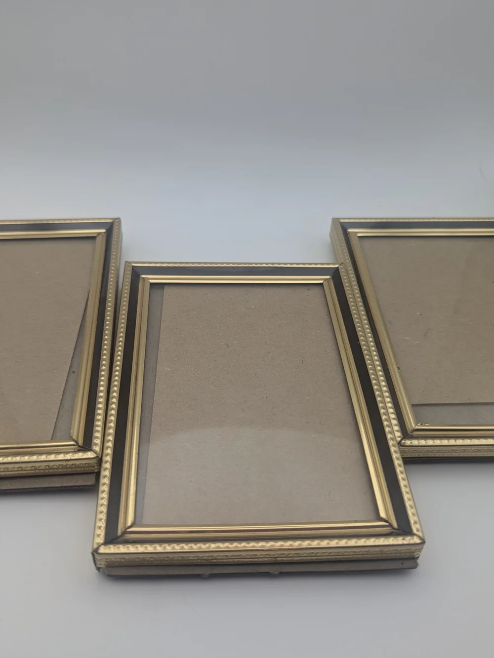 Gold Brass Tone Picture Frames (Set Of 3) 3.5×5
